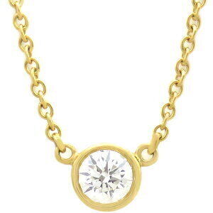 Tiffany Co Necklace By the Yard Single Diamond Pendant Gold Elsa Peretti